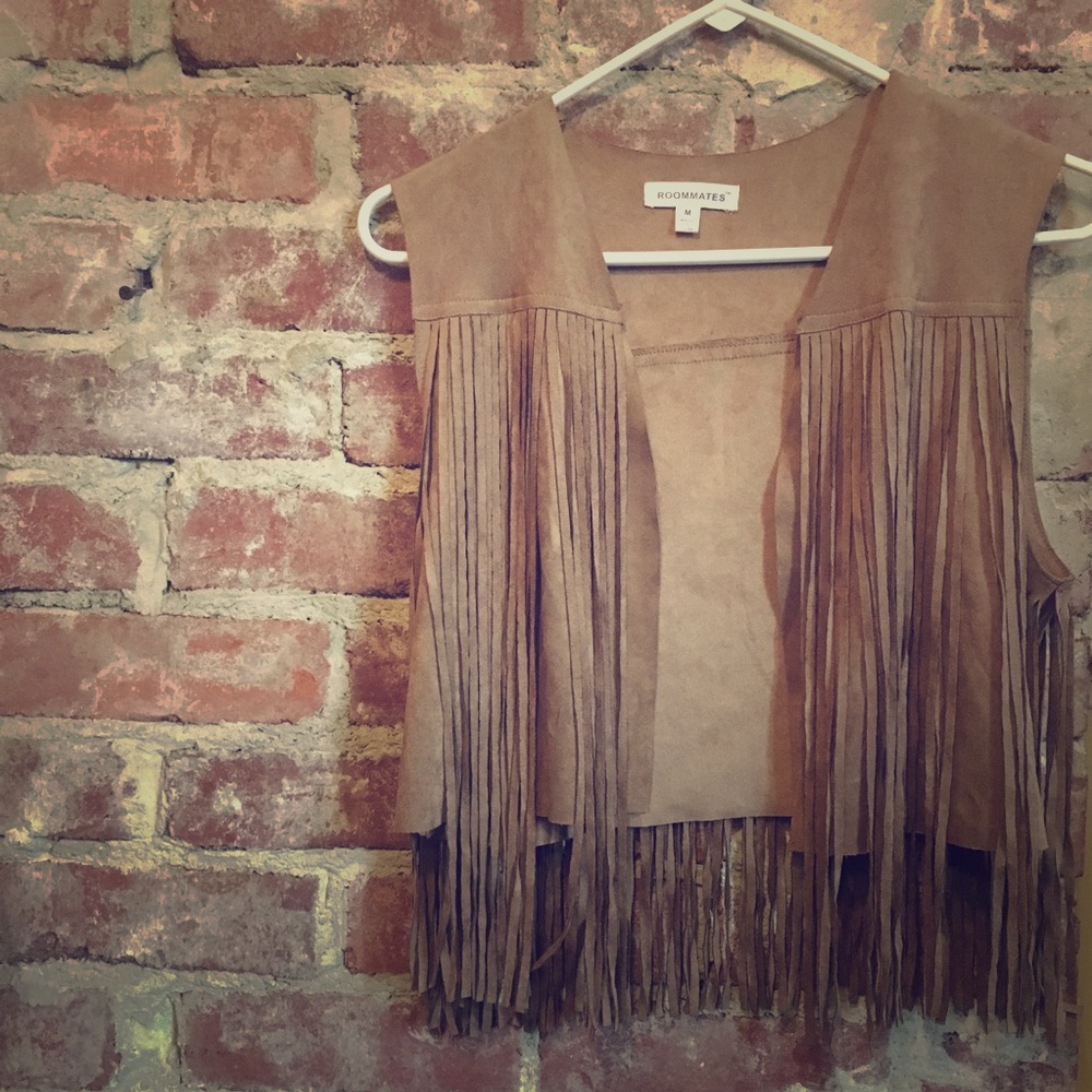 Crazy Soft Faux Suede Fringe Vest